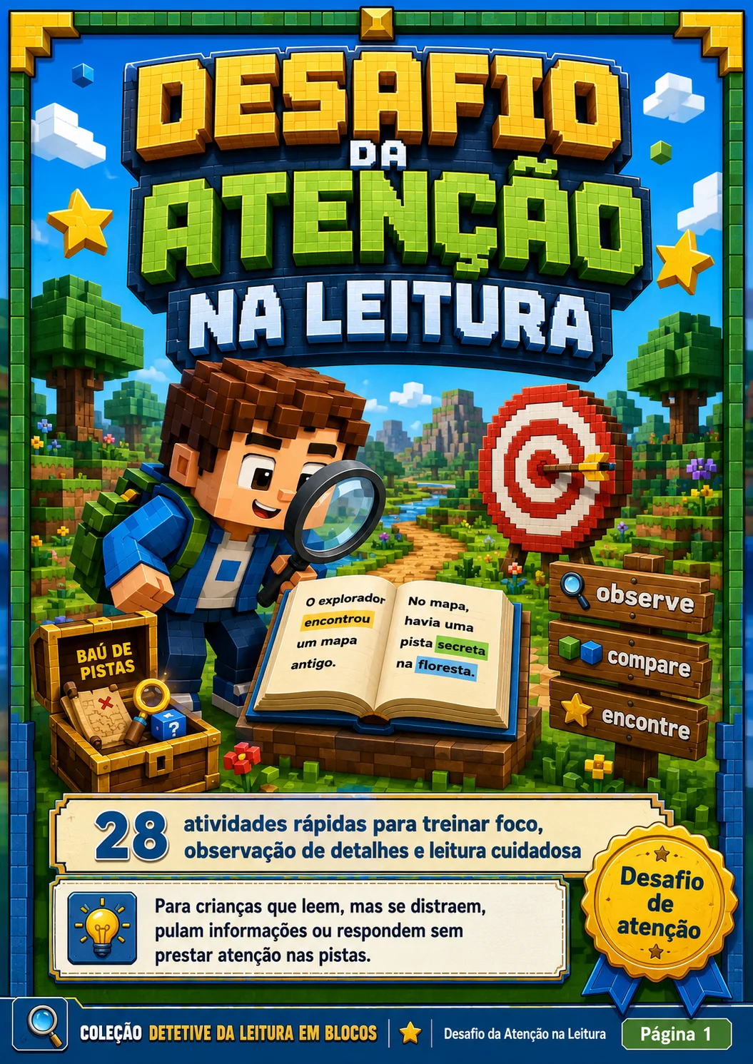 Capa dos Cartões de Pistas da Leitura